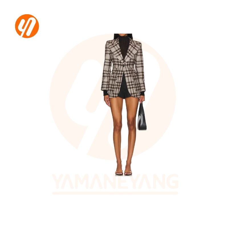 Blazer Factory - Vintage Female V-Neck Long Sleeve Button Coats