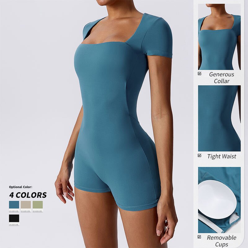 Yoga Romper Supplier - Customized Tummy Control Square Neck Dancing