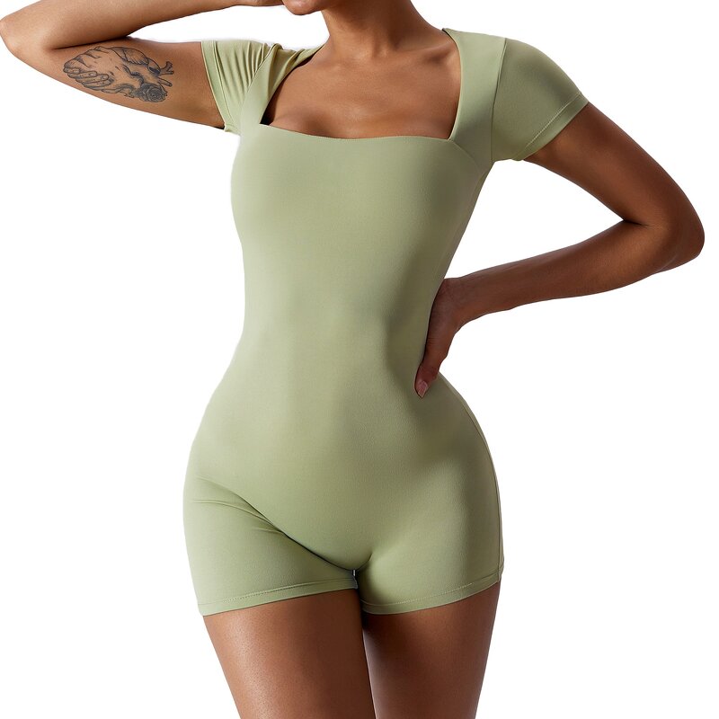 Yoga Romper Supplier - Customized Tummy Control Square Neck Dancing