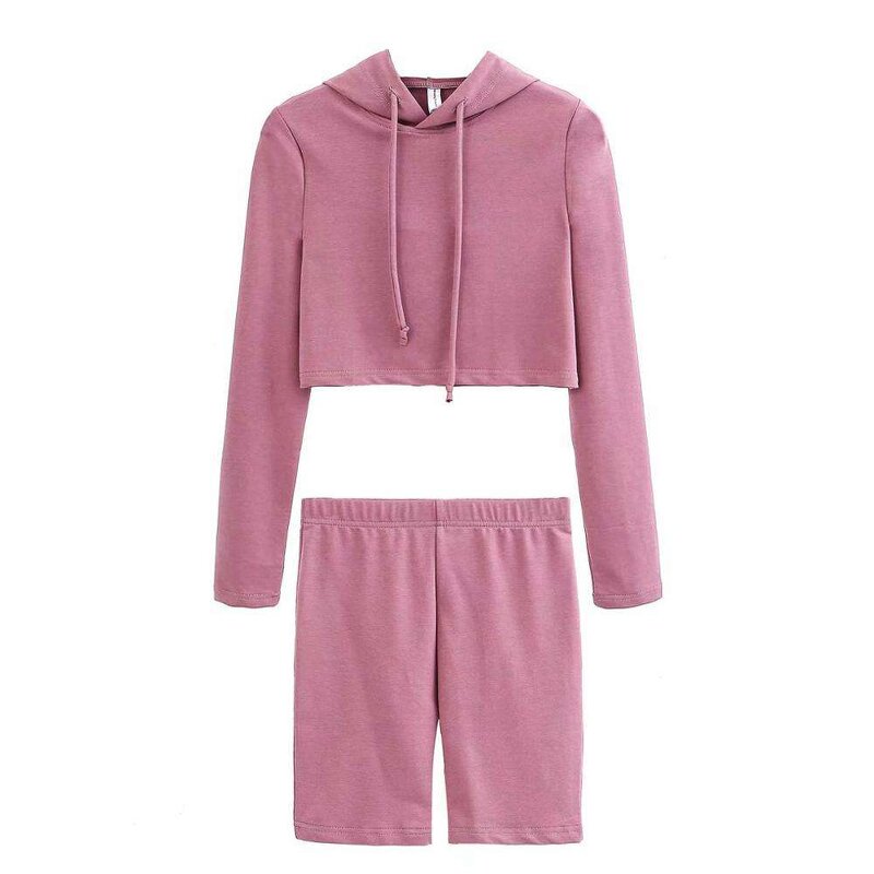 Women's Hoodie Set Factory - 2 Piece Crop Top Set