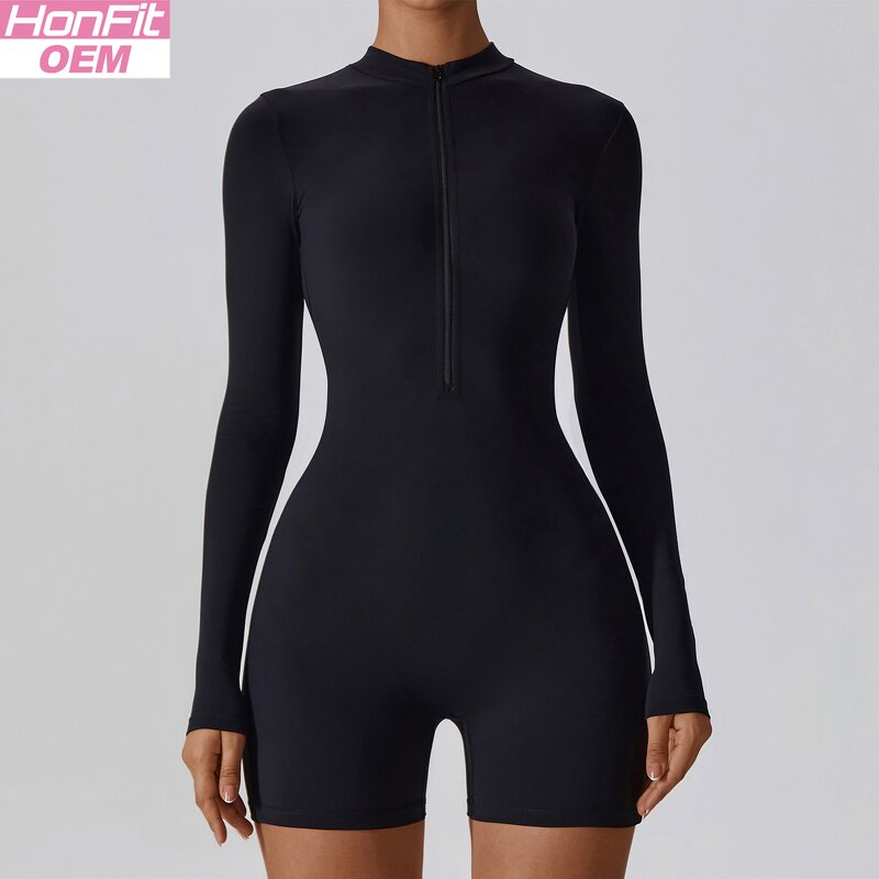 Custom Bodysuit Factory - Nylon Long Sleeve Jumpsuit