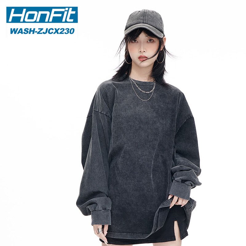 Women's T-shirt Factory - Long Sleeve Washed Tee