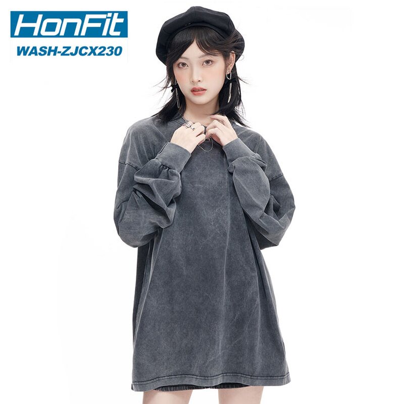 Women's T-shirt Factory - Long Sleeve Washed Tee