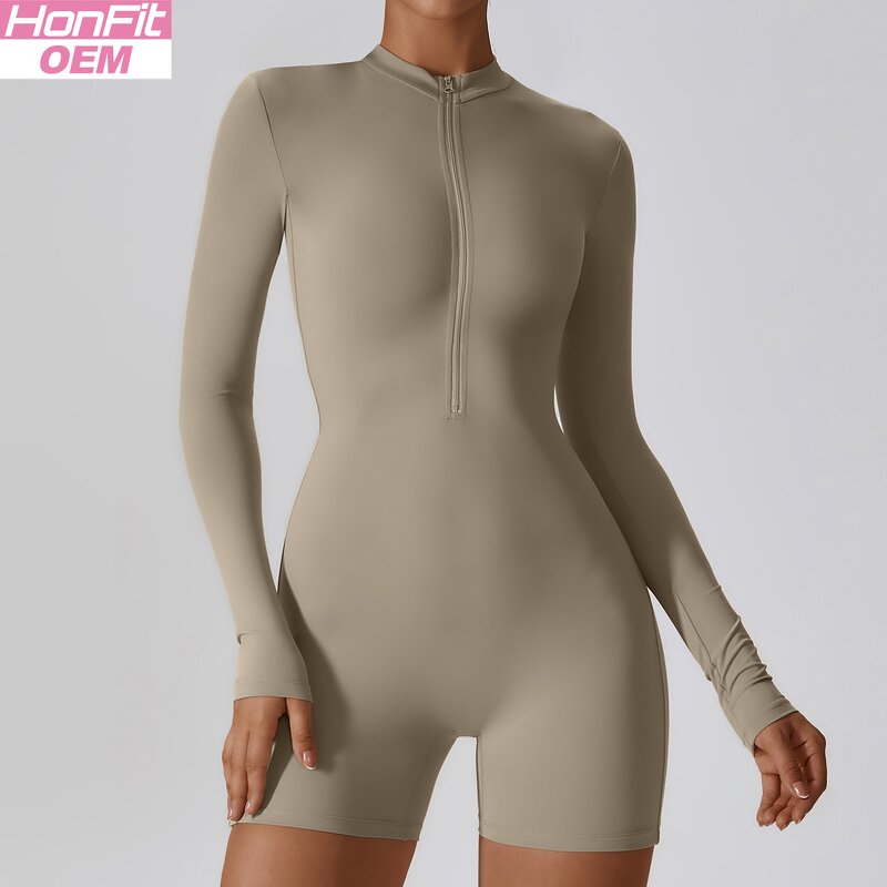 Custom Bodysuit Factory - Nylon Long Sleeve Jumpsuit