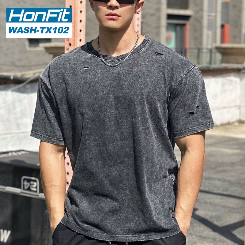 Custom T-shirt Factory - Ripped Washed Streetwear