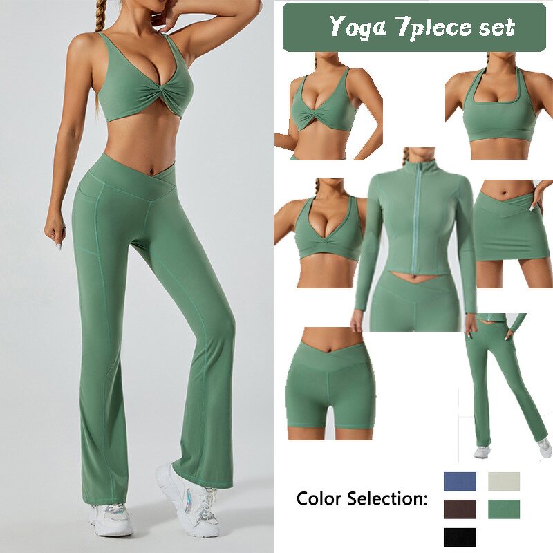 Custom Yoga Set Factory - 7 Piece Hollow Bra Set