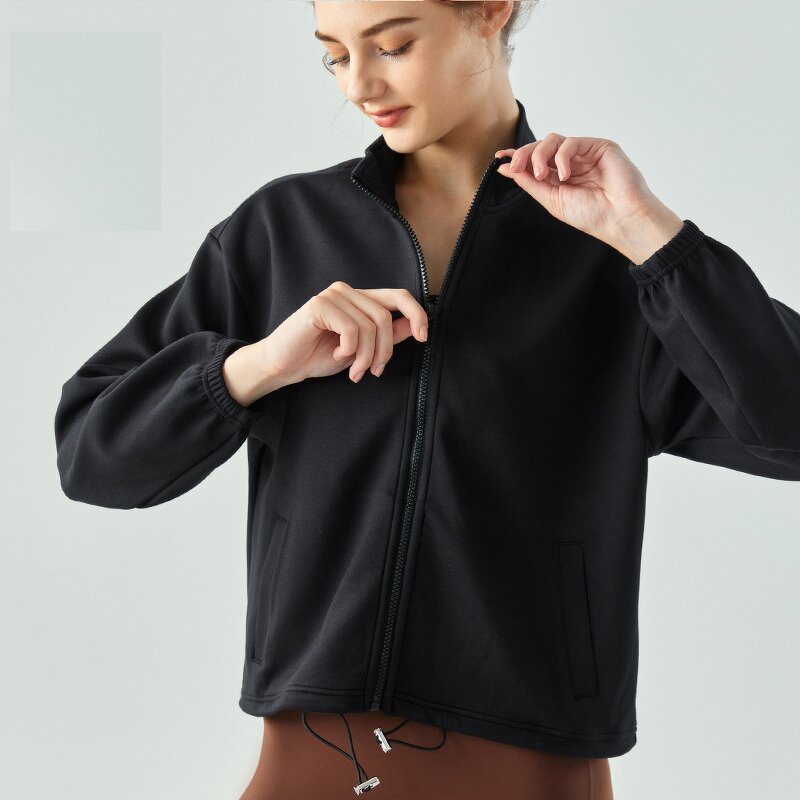 Women's Zip Jacket Factory - Loose Crop Top