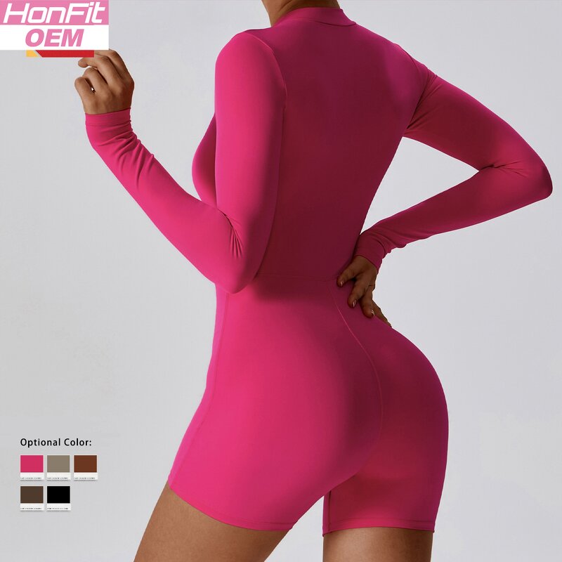 Custom Bodysuit Factory - Nylon Long Sleeve Jumpsuit