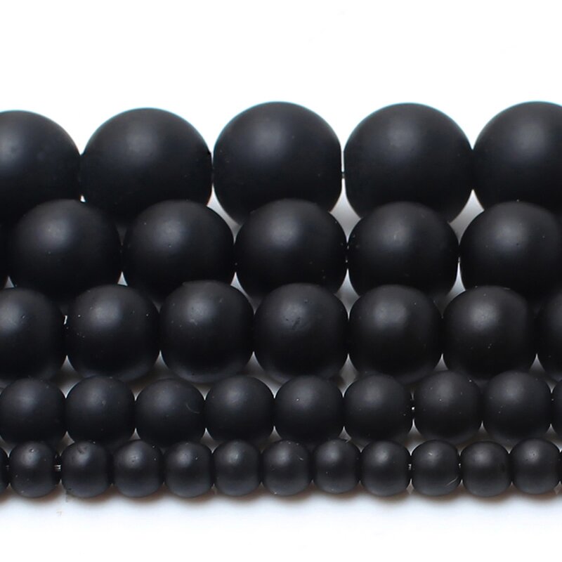 Onyx Beads Factory - Natural Black Polish Matte Round DIY Kits