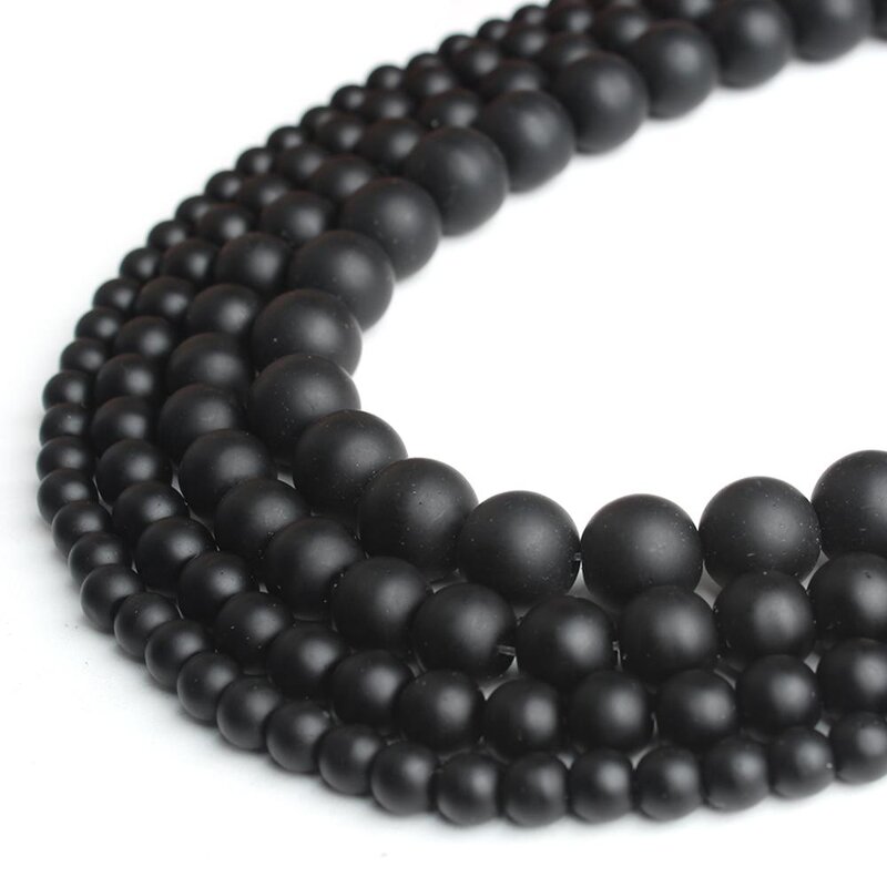 Onyx Beads Factory - Natural Black Polish Matte Round DIY Kits