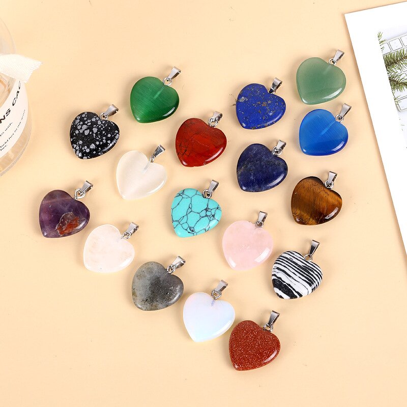 Heart Shape Pendant Factory - Natural Stone for Women Necklace Bracelet DIY