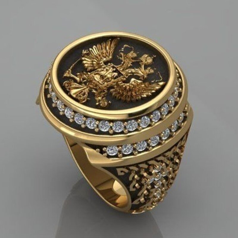 Men Rings Factory - New Arrival Unique Badge Double Headed Eagle Wedding