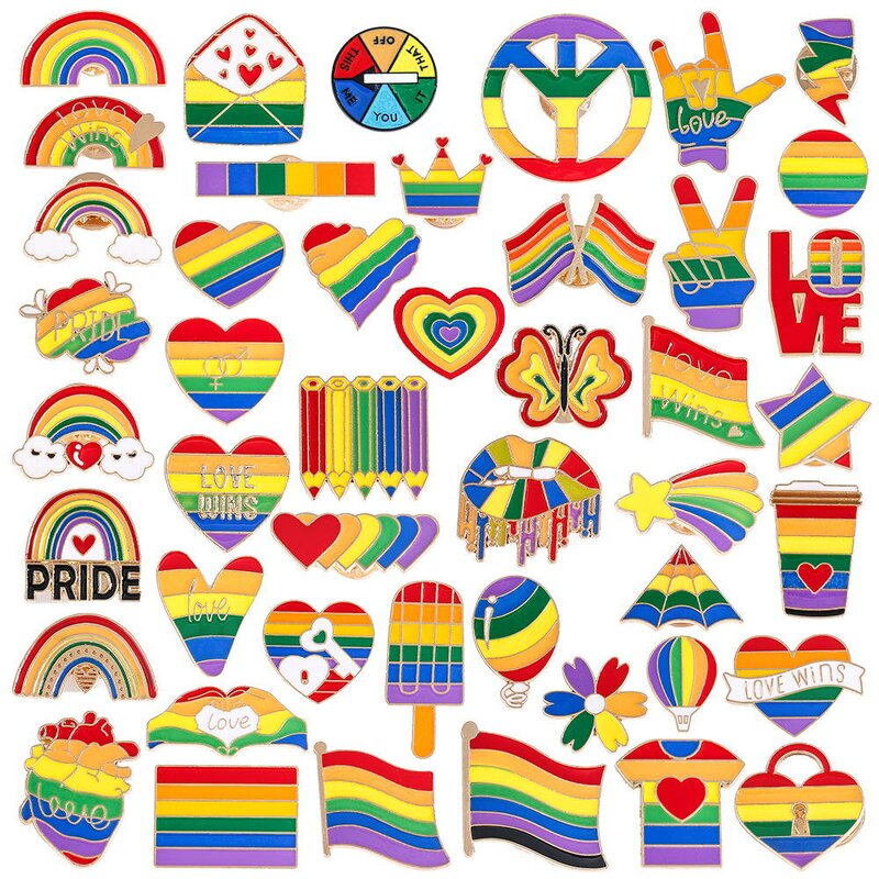 Pride Lapel Pins Factory - Custom Progress Party Enamel Rainbow Buttons Flag
