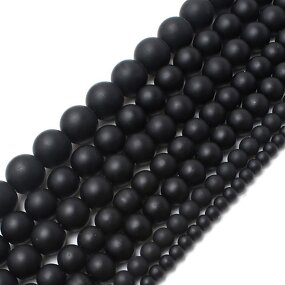 Onyx Beads Factory - Natural Black Polish Matte Round DIY Kits