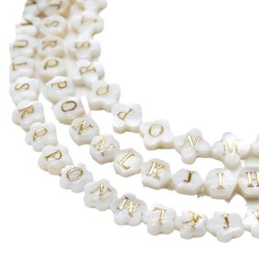 Alphabet Beads Supplier - Natural Shell Letter Spacer DIY Jewelry Making