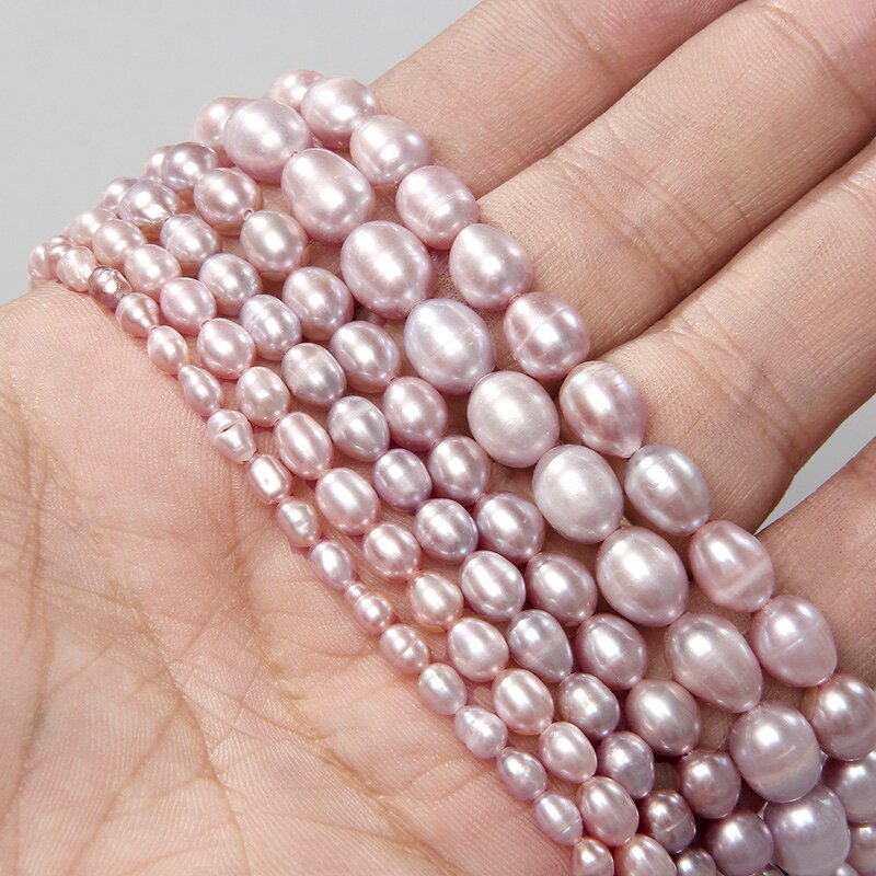 Freshwater Pearl Beads Supplier - Fine Orange Purple White Rice Loose DIY