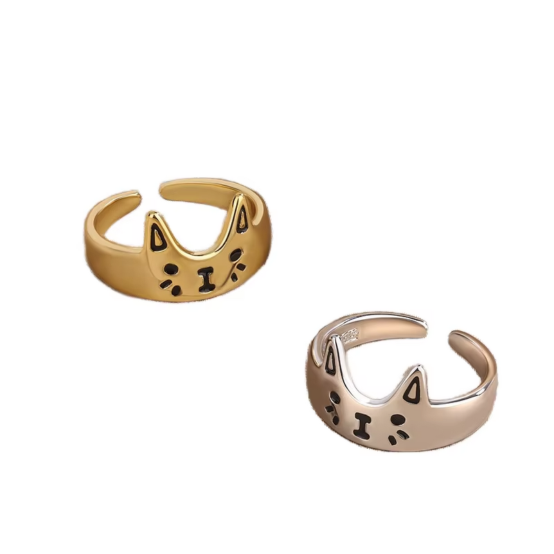 Cat Open Ring Factory - Cute Temperament Cartoon Glue Sweet Niche All-matching