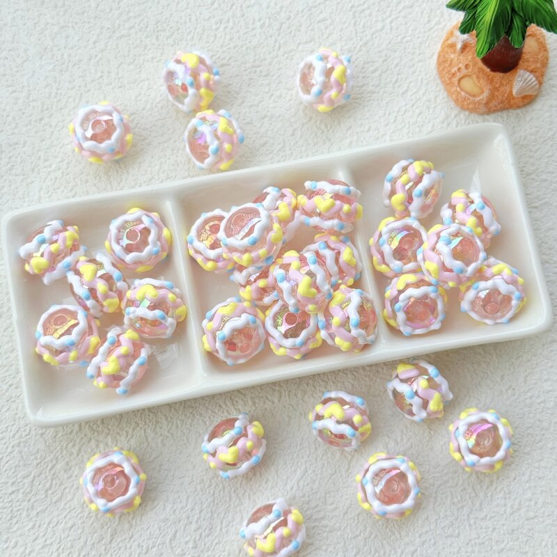 Acrylic Charms Factory - Hand-painted Round Ice Cream DIY Phone Chain