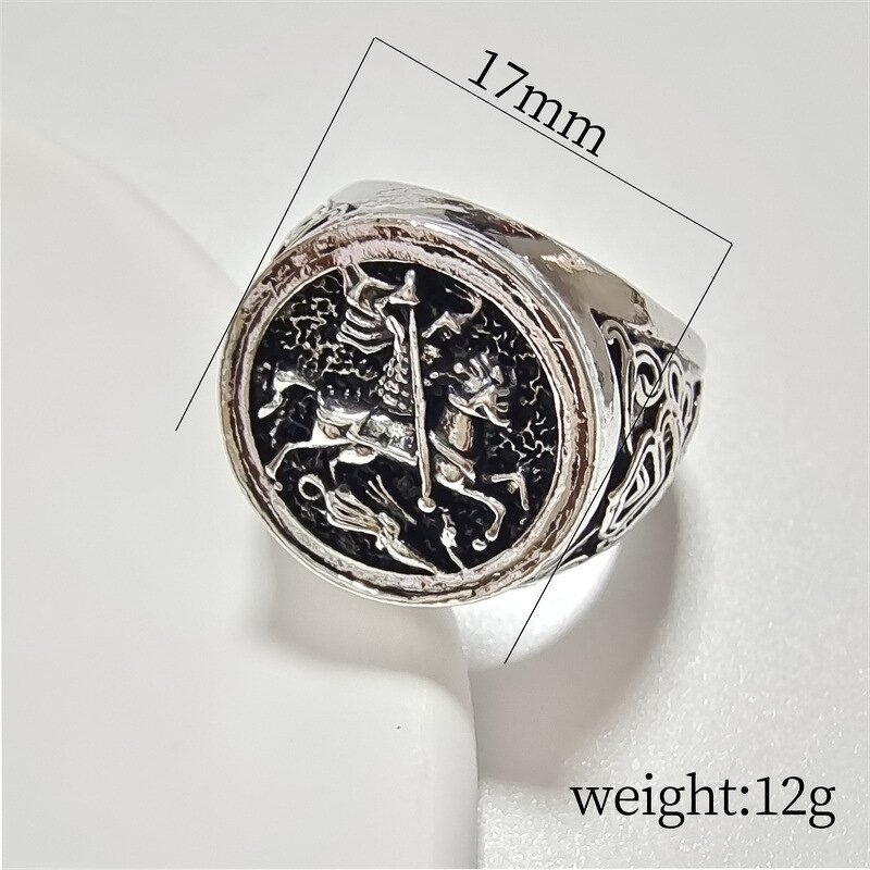 Religious Ring Supplier - St. George Vintage Stainless Steel Unisex Trendy