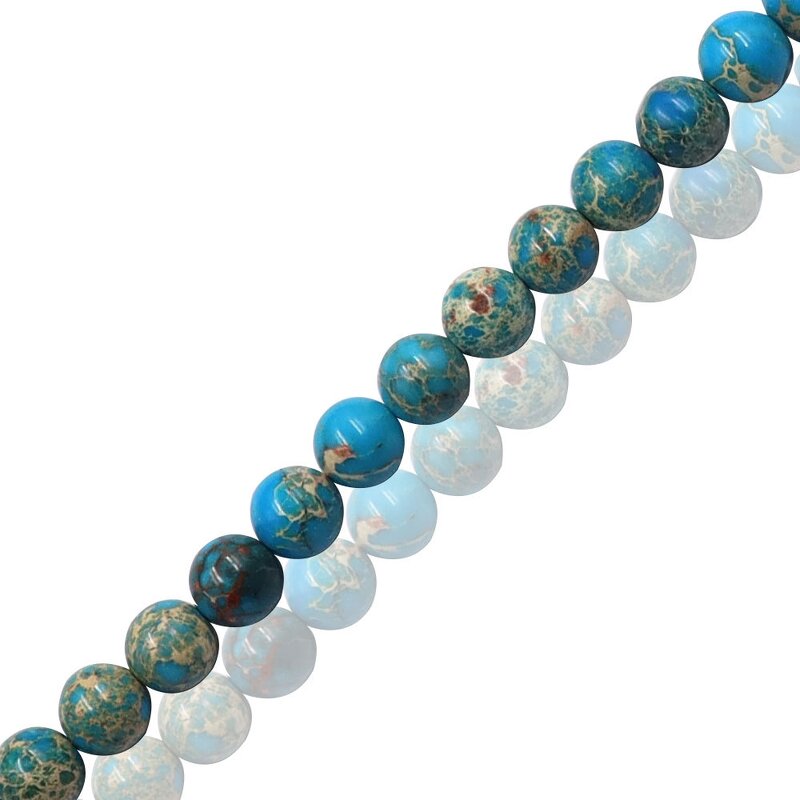 Agate Beads Supplier - Natural Imperial Jasper Blue Colour Sizes Wholesale