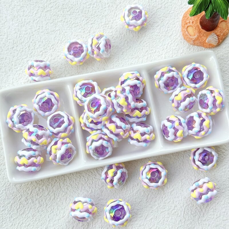 Acrylic Charms Factory - Hand-painted Round Ice Cream DIY Phone Chain