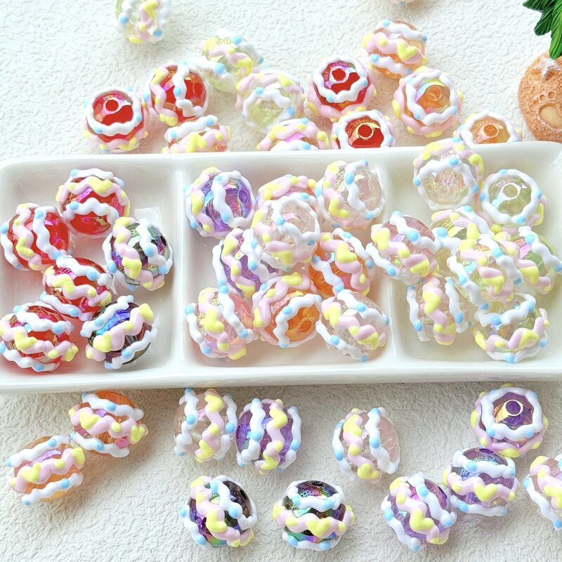 Acrylic Charms Factory - Hand-painted Round Ice Cream DIY Phone Chain