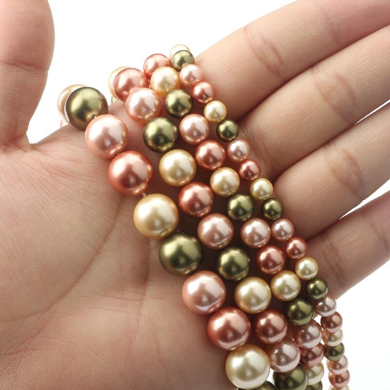 Imitation Pearls Supplier - Natural Green Yellow Loose Spacer DIY Jewelry