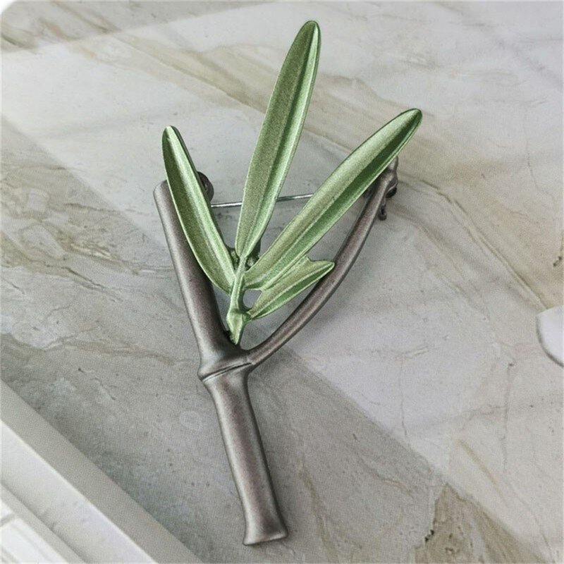 Botanical Brooch Factory - Lapel Pin Bouquet Tree Branch Green Plant Bamboo