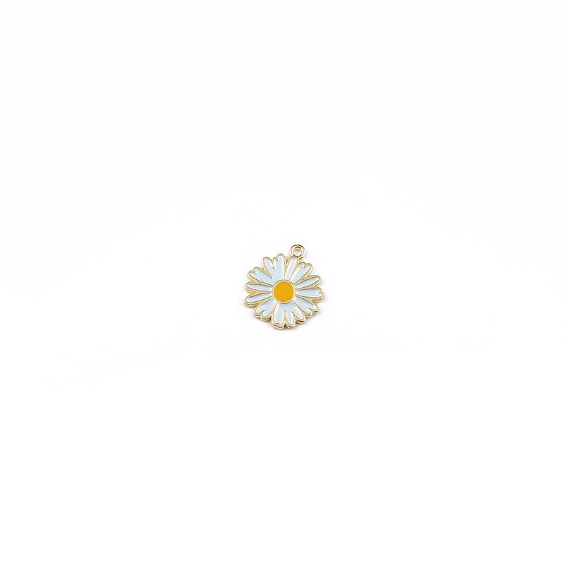 Enamel Charms Supplier - 5Pcs Stainless Steel Small Daisy Pendants Bulk DIY