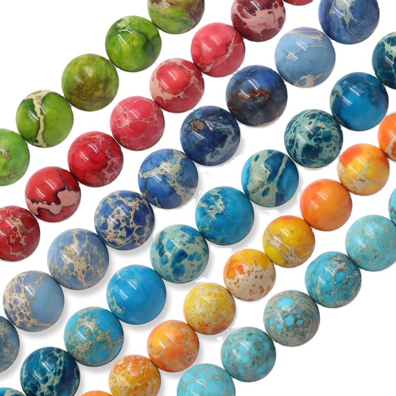 Agate Beads Supplier - Natural Imperial Jasper Blue Colour Sizes Wholesale