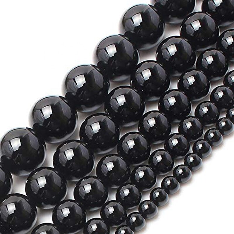 Black Onyx Beads Supplier - Natural Agate Round Loose DIY Bracelets