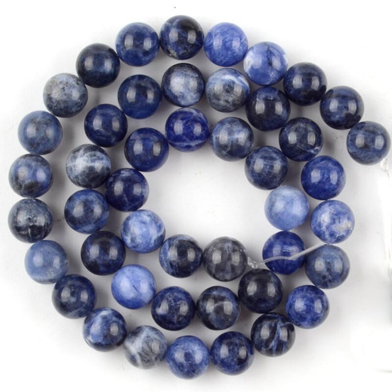 Sodalite Beads Supplier - White Dot Blue-Vein Natural Stone DIY Jewelry
