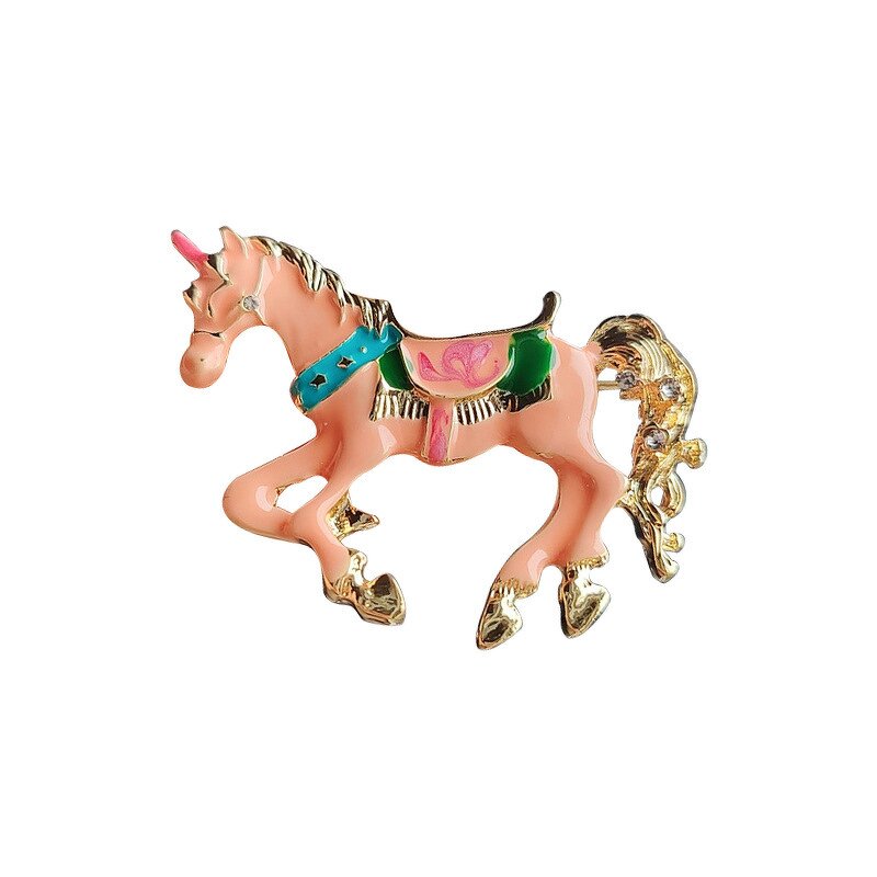 Enamel Brooch Factory - Trendy Running Horse Cartoon Animal Weddings Banquet
