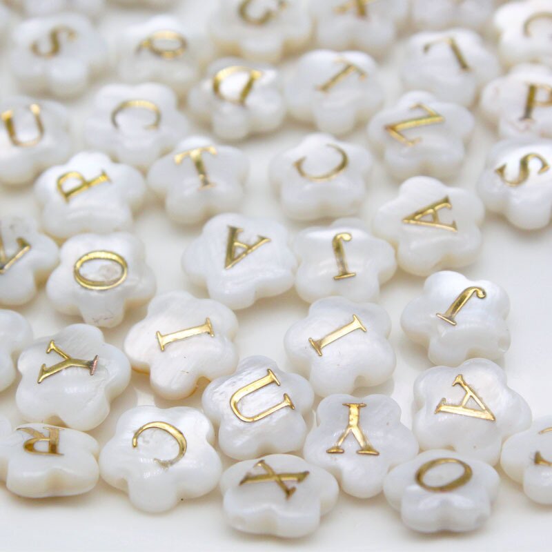 Alphabet Beads Supplier - Natural Shell Letter Spacer DIY Jewelry Making