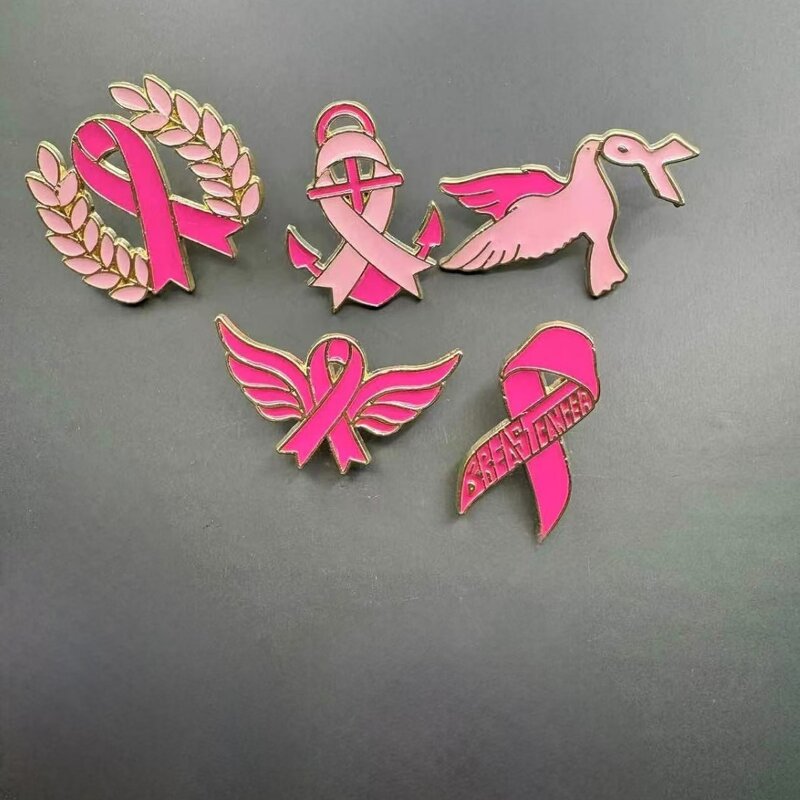 Pink Ribbon Brooch Factory - Breast Cancer Enamel Butterfly Pin Women Gift