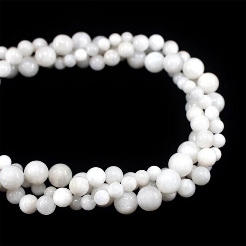 Moonstone Beads Supplier - Natural Round Loose Stone DIY Jewelry Wholesale