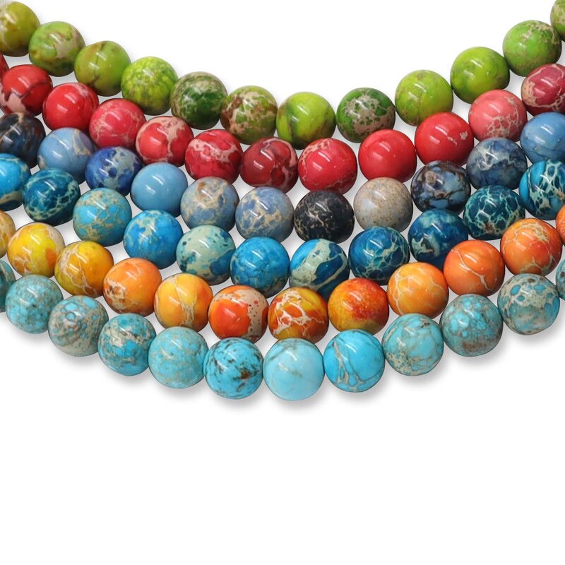 Agate Beads Supplier - Natural Imperial Jasper Blue Colour Sizes Wholesale