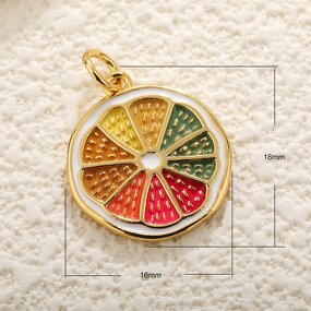 Fruits Charms Factory - 3D Enamel Mango Orange Banana Strawberry Pendant DIY