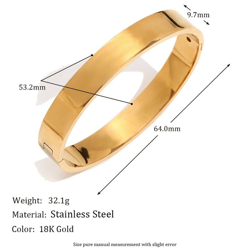 Gold Plated Bangle Supplier - 18K Stainless Steel Minimalist Basic Waterproof