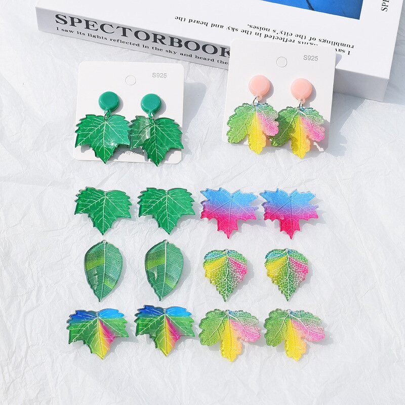 Acrylic Pendant Supplier - Autumn Maple Leaf Ginkgo Plastic Charms DIY