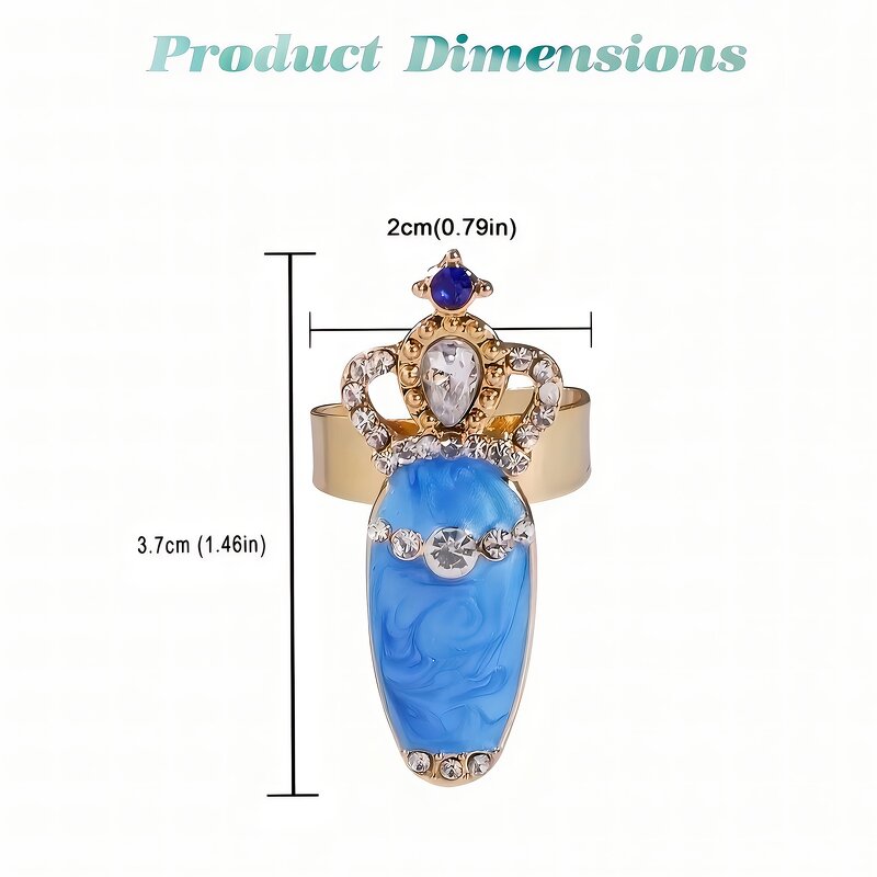 Crown Flower Ring Supplier - Fashion Rhinestone Adjustable Opening Gold Plated