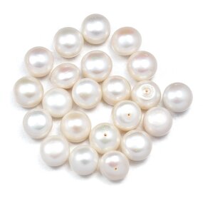 Pearl Beads Factory - Natural Freshwater Half-Porous Round Loose DIY