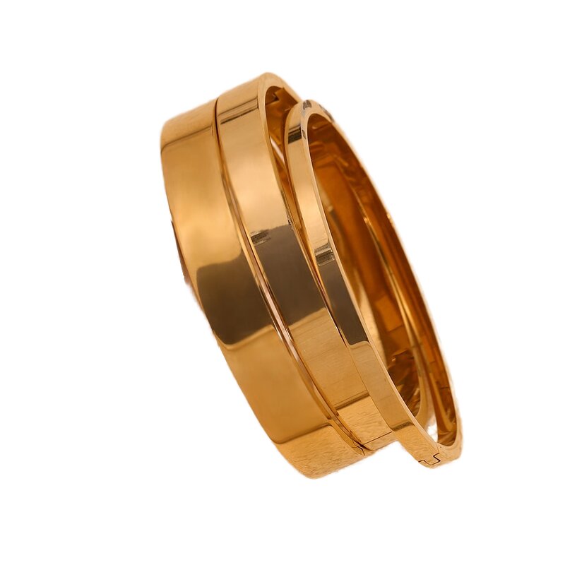 Gold Plated Bangle Supplier - 18K Stainless Steel Minimalist Basic Waterproof