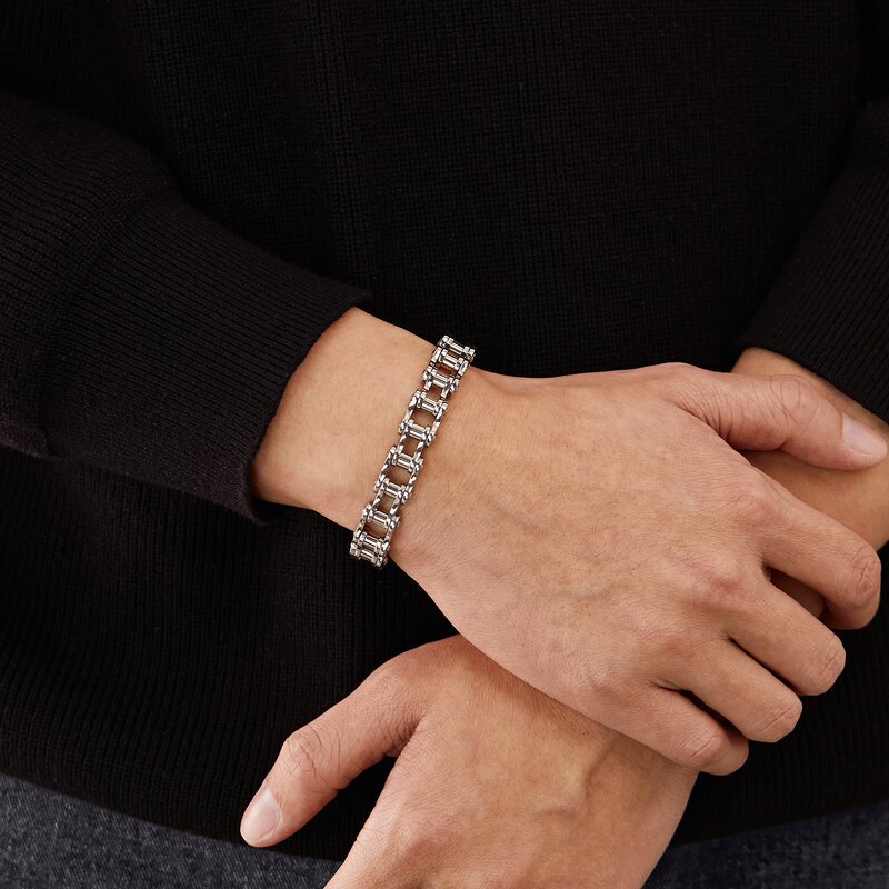 Biker Chain Bracelet Factory - Stainless Steel Link Motorcycle Bicycle Style