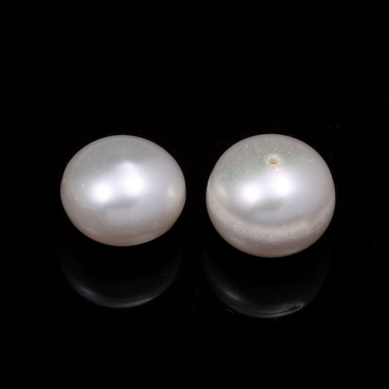 Pearl Beads Factory - Natural Freshwater Half-Porous Round Loose DIY