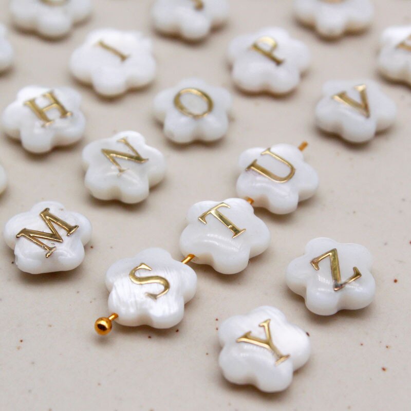 Alphabet Beads Supplier - Natural Shell Letter Spacer DIY Jewelry Making