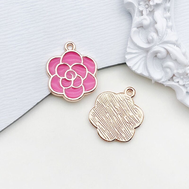 Oil Dripping Pendant Supplier - Rose Red with Alloy Earrings DIY Findings