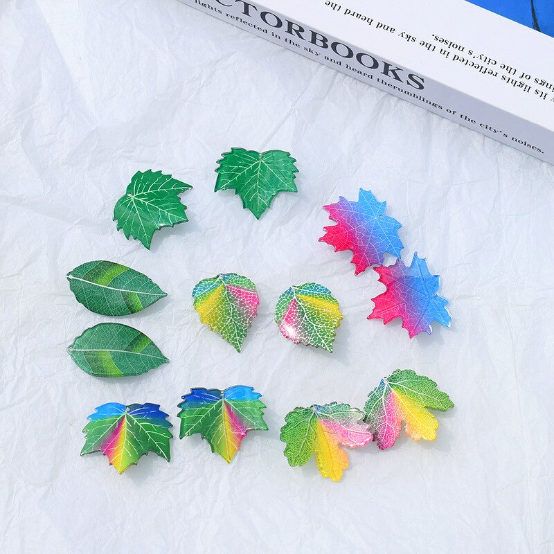 Acrylic Pendant Supplier - Autumn Maple Leaf Ginkgo Plastic Charms DIY