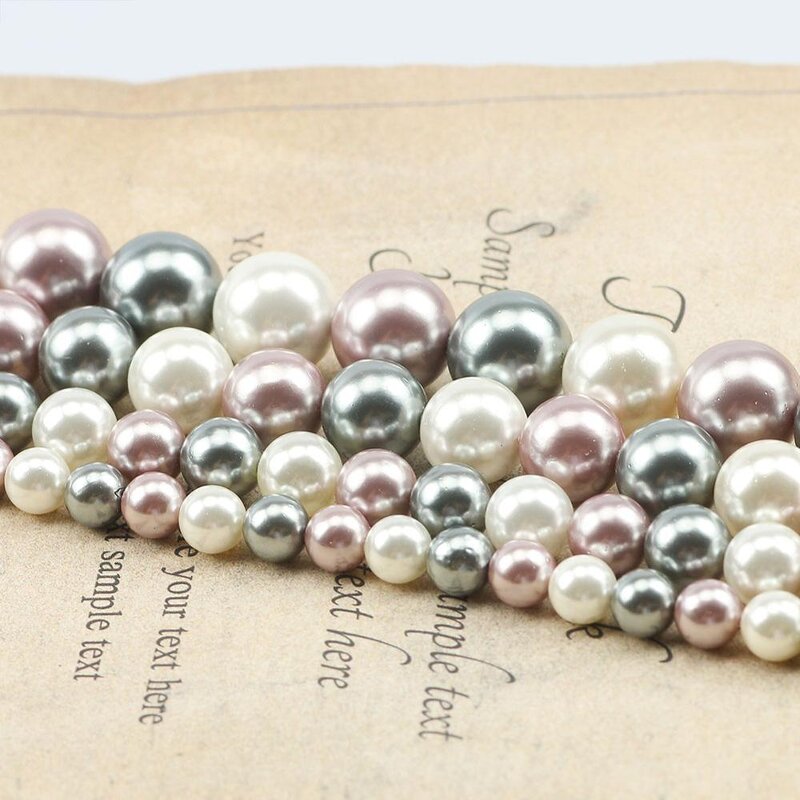 Spacer Beads Supplier - Smooth White Gray Purple Round DIY with Pearls