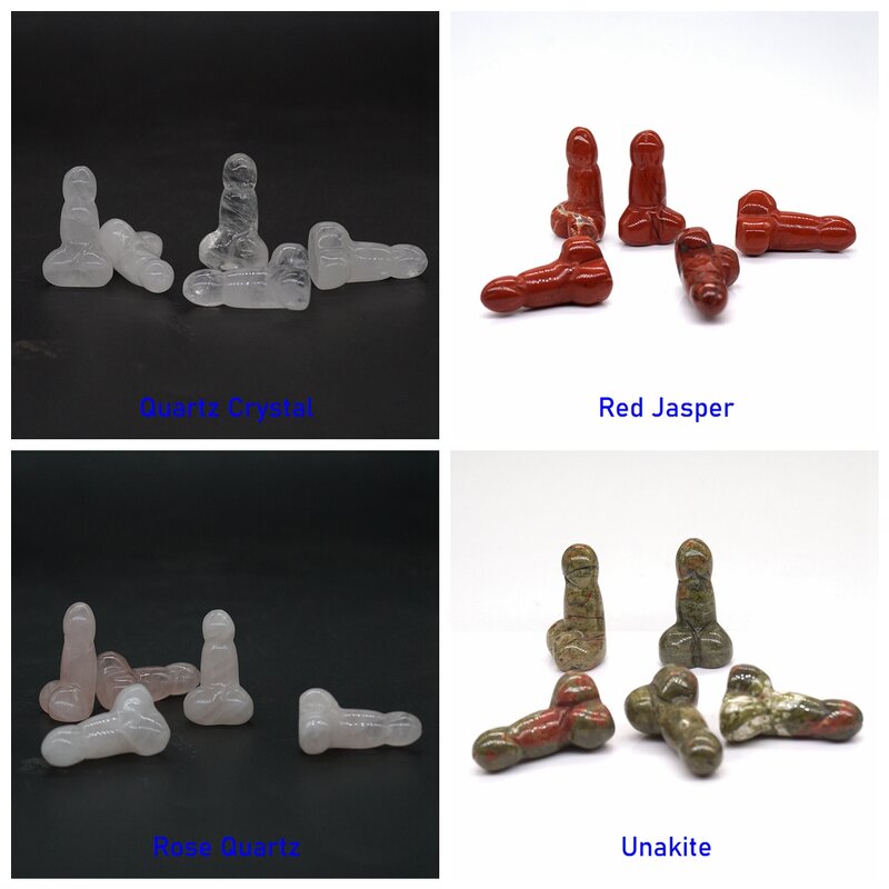 Quartz Statue Supplier - Mini Natural Polished Healing Crystal Reiki Penis